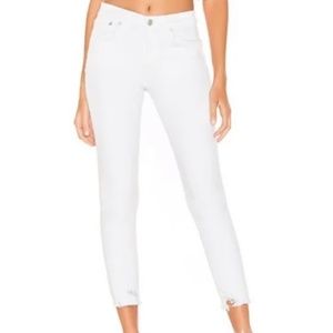 Agolde White Sophie High Rise Skinny Crop